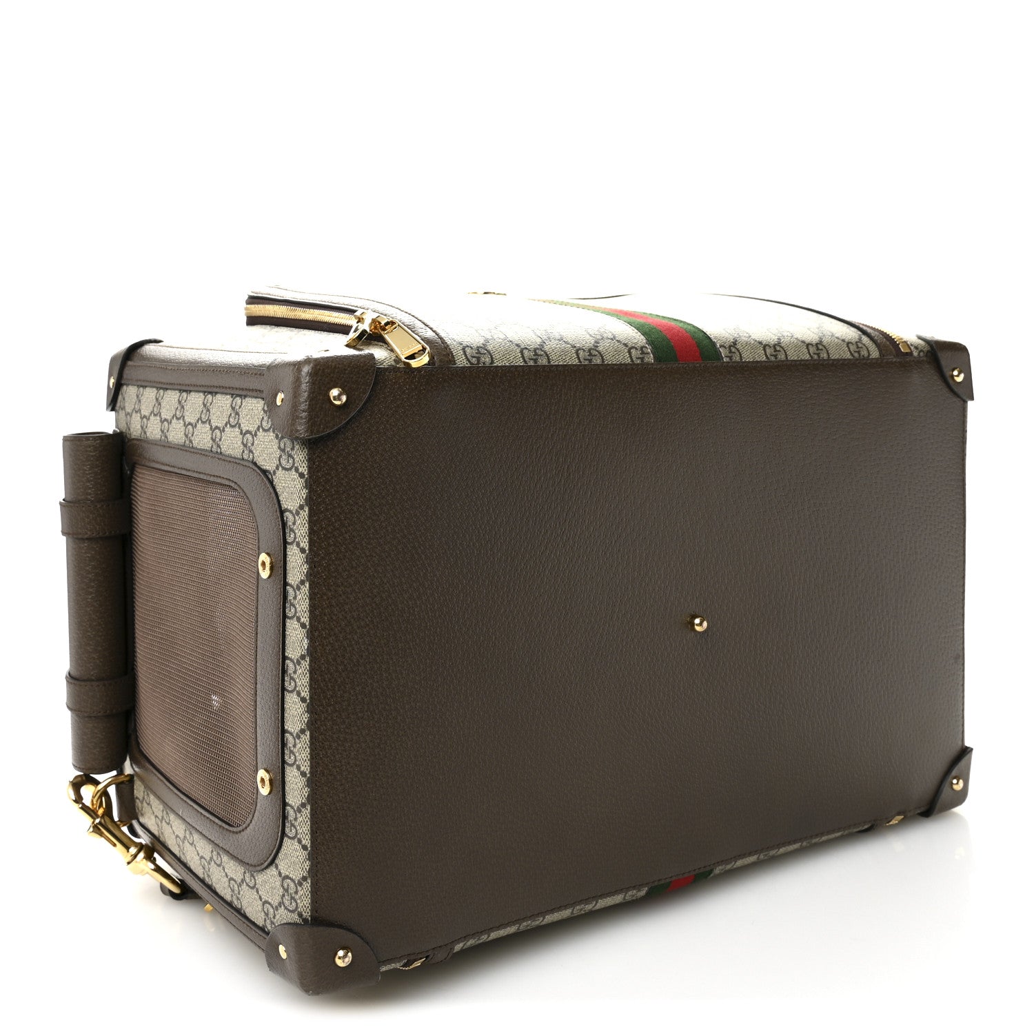 Gucci GG Supreme Monogram Web Small Pet Carrier Beige Ebony New Acero 7 of 23