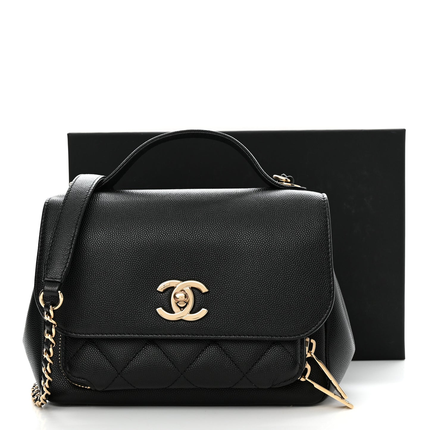 Caviar Quilted Small Business Affinity Flap Black