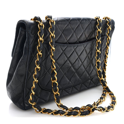 Chanel Lambskin Quilted Jumbo Single Flap Black 3 of 10