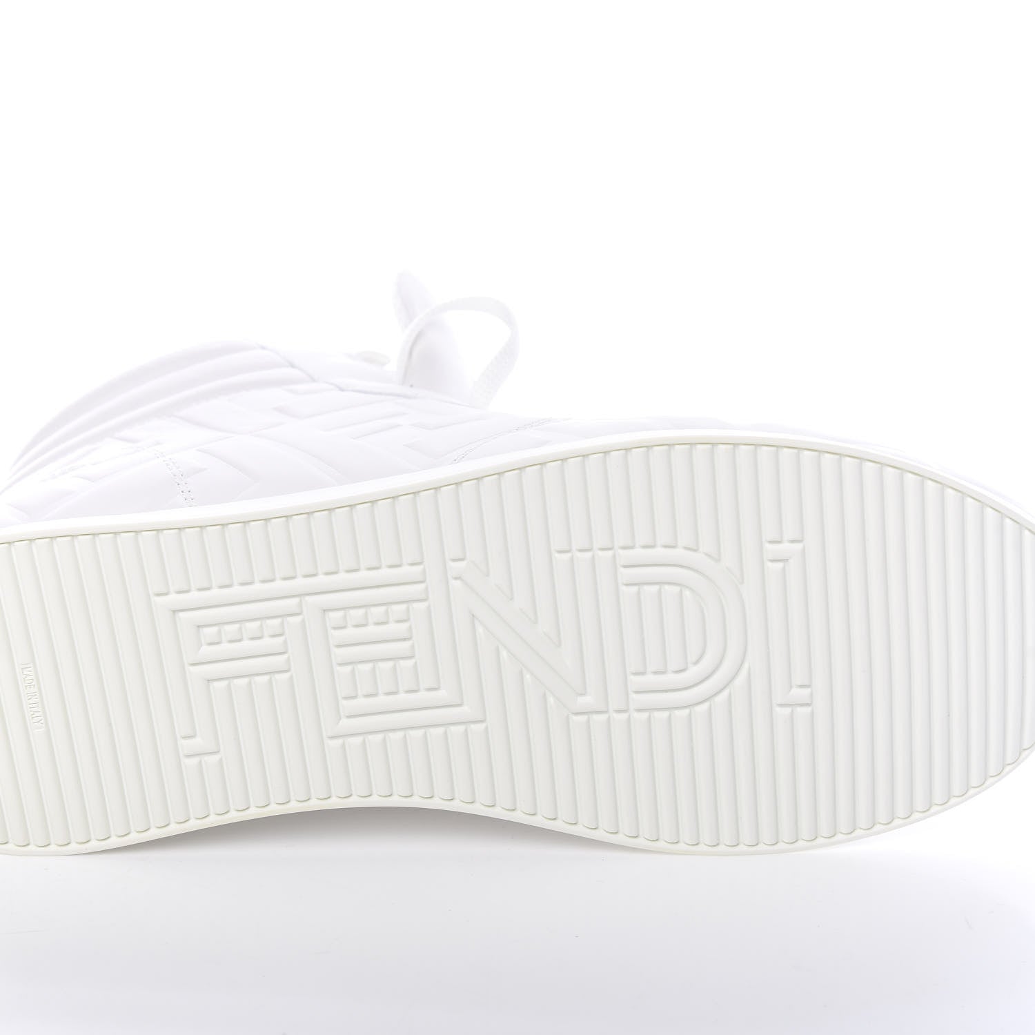 Fendi Nappa Macro FF Embossed Womens High Top Sneakers 39 White Ice 8 of 12