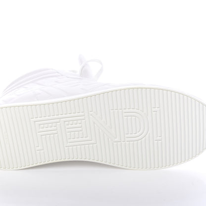 Fendi Nappa Macro FF Embossed Womens High Top Sneakers 39 White Ice 8 of 12