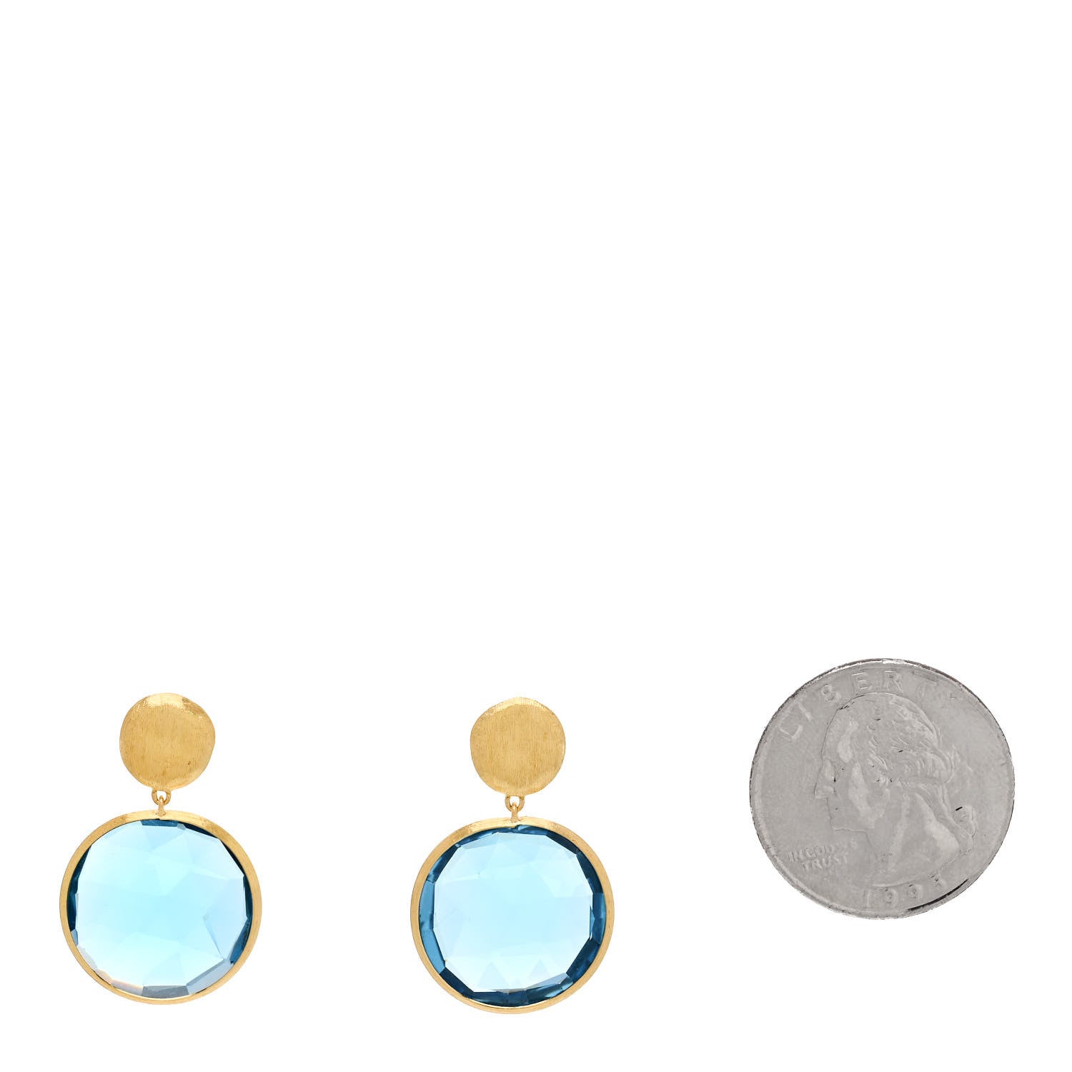 Marco Bicego 18K Yellow Gold Blue Topaz Jaipur Drop Earrings 2 of 4