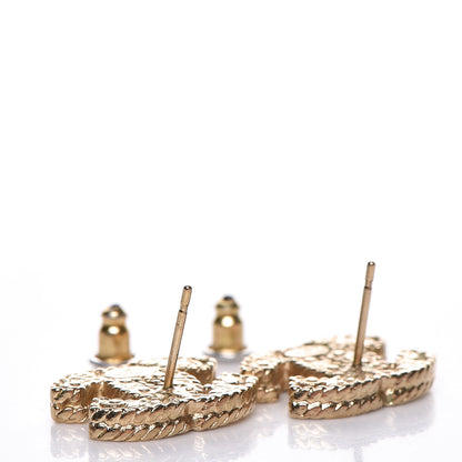 Chanel Textured CC Earrings Gold 4 of 4