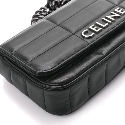 Celine Goatskin Matelasse Chain Shoulder Bag Black 8 of 9