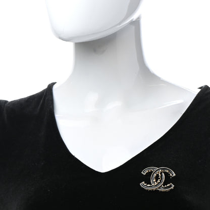Chanel Enamel CC Baroque Brooch Black Gold 2 of 5