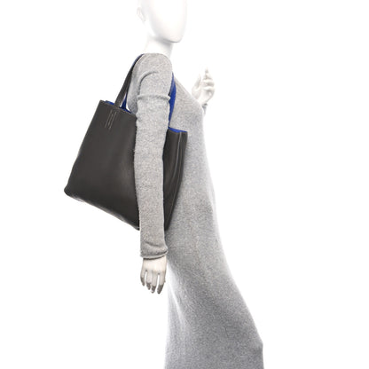 Hermes Taurillon Clemence Double Sens 36 Reversible Tote Graphite Bleu Electrique 2 of 15