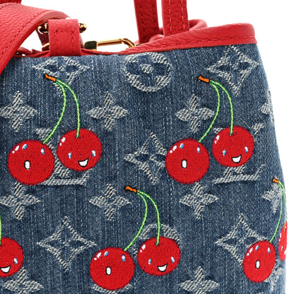 Louis Vuitton LV X TM Monogram Denim Cerises Neverfull Inside Out BB 9 of 13