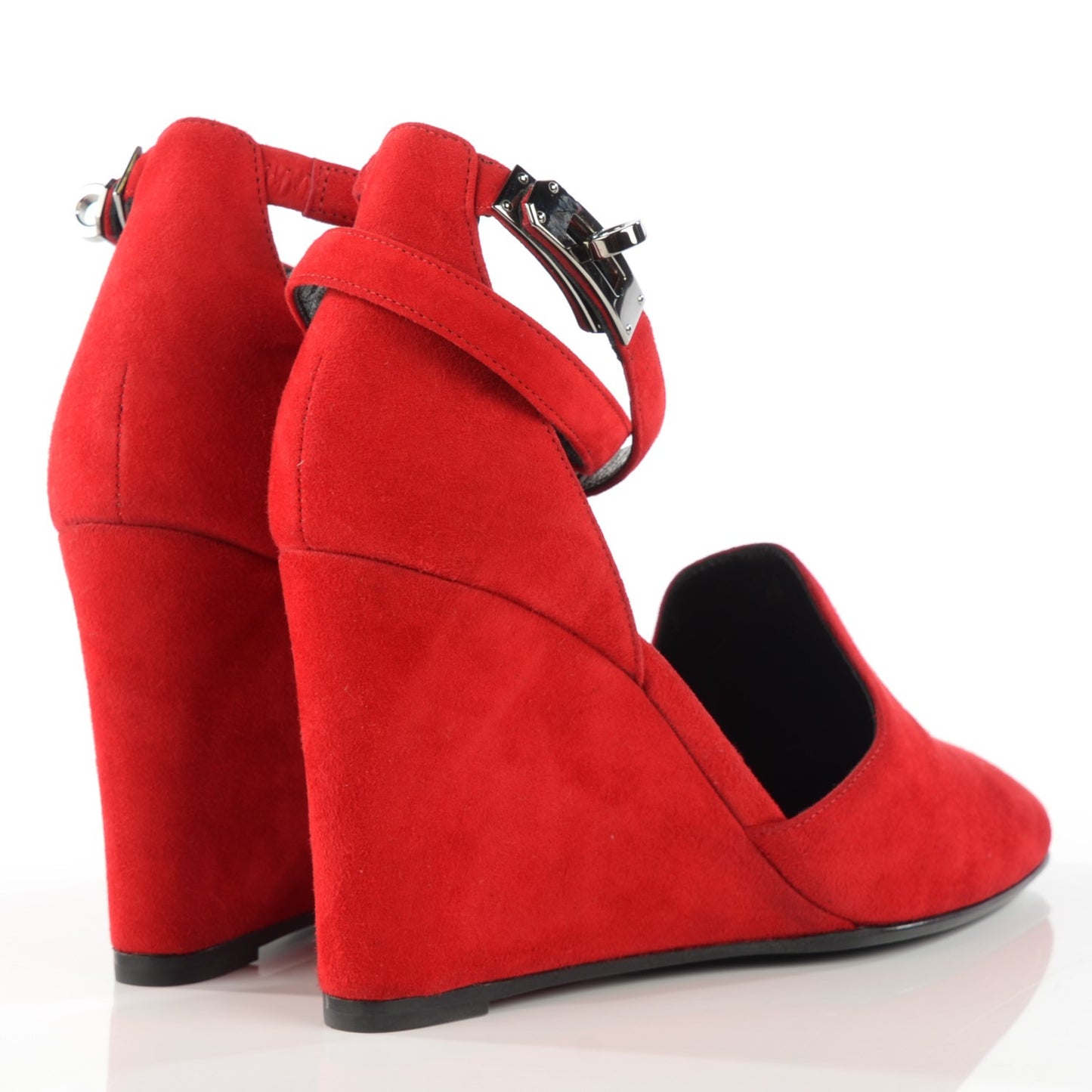 Suede Goatskin Lively Wedge Pumps 37 Piment