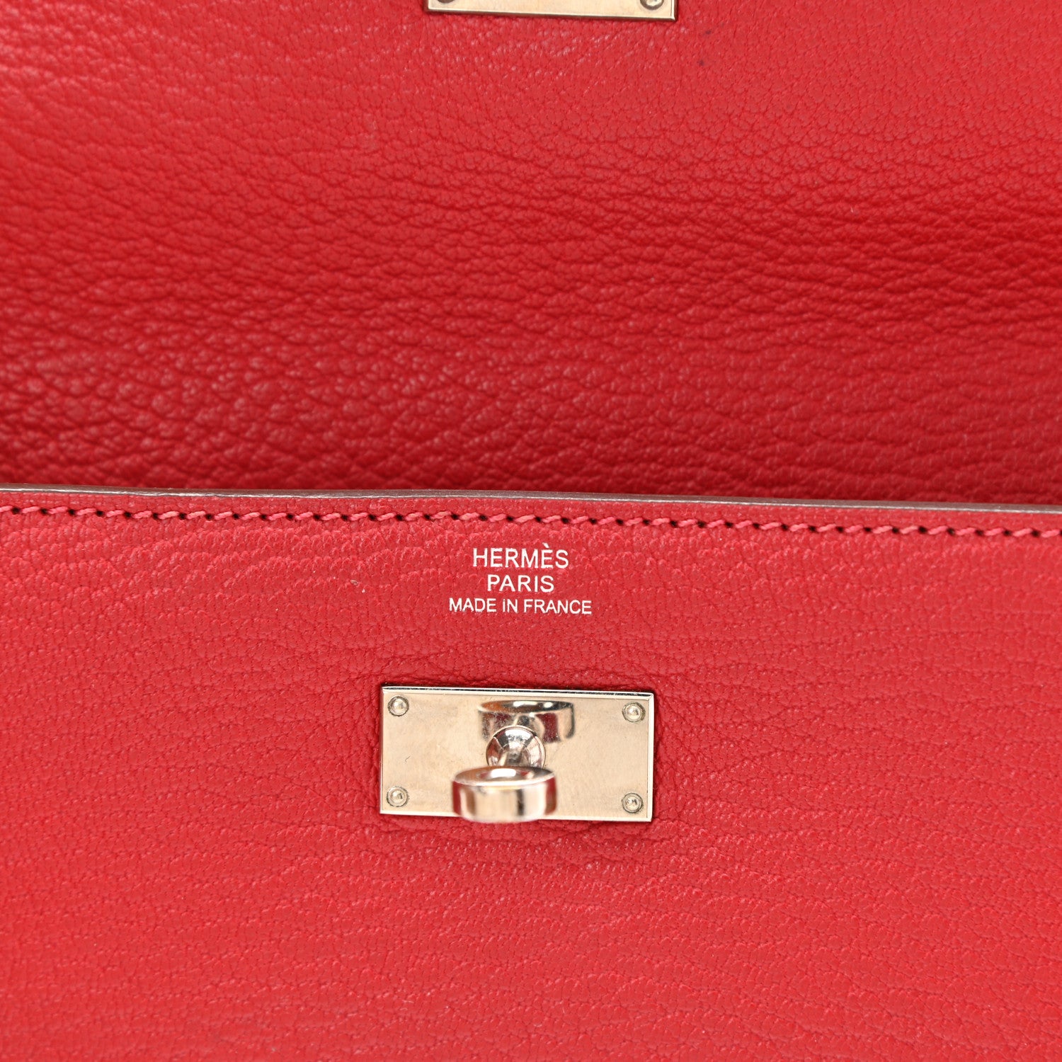 Hermes Chevre Mysore Kelly Longue Wallet Rouge Casaque 6 of 8