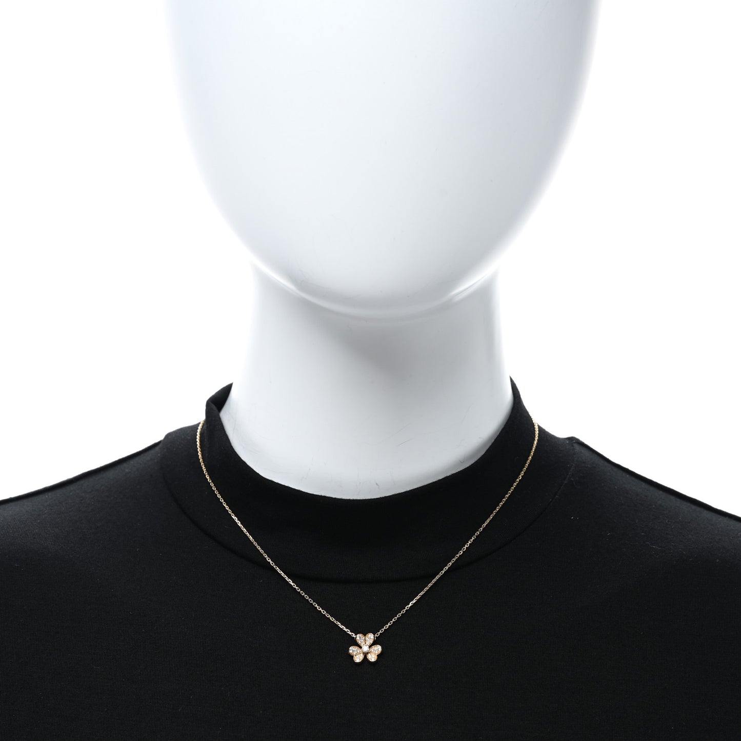 18K Yellow Gold Diamond Mini Frivole Pendant Pave Necklace