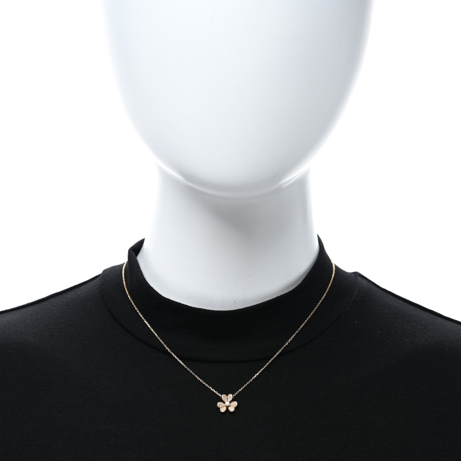 Van Cleef & Arpels 18K Yellow Gold Diamond Mini Frivole Pendant Pave Necklace 3 of 5
