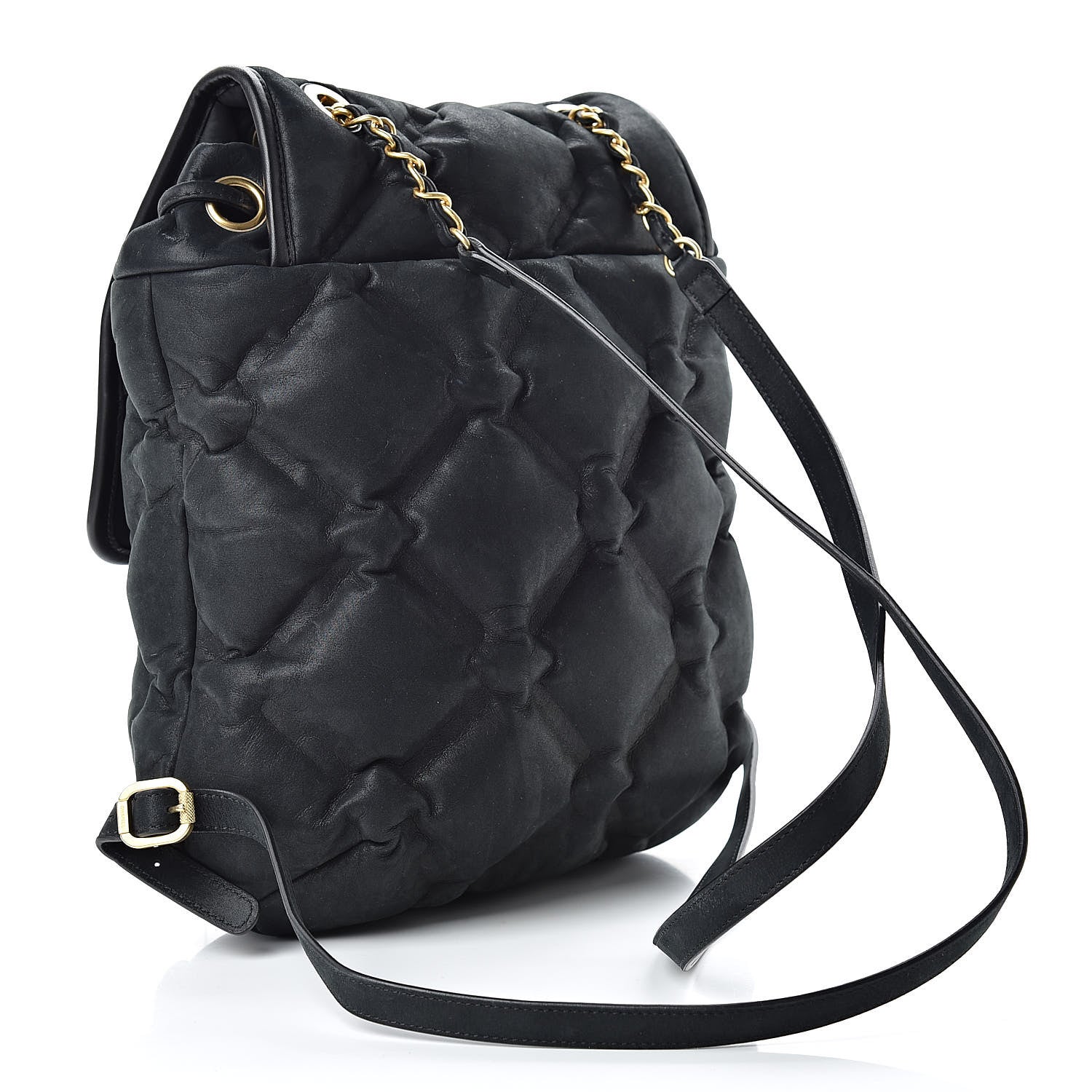 Chanel Iridescent Calfskin Quilted Chesterfield Backpack Black 4 of 12