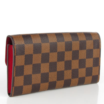 Louis Vuitton Damier Ebene Emilie Wallet Red 3 of 7