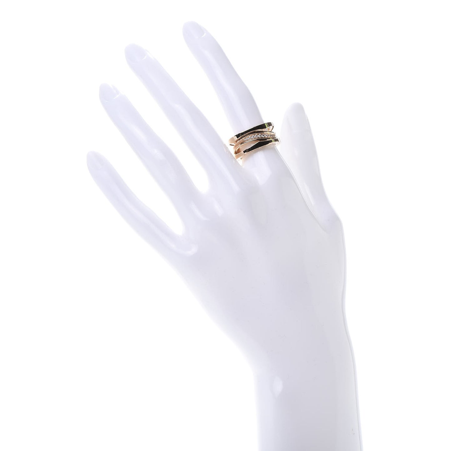 18K Rose Gold Diamond B.Zero1 Legend Pave Ring 52 6
