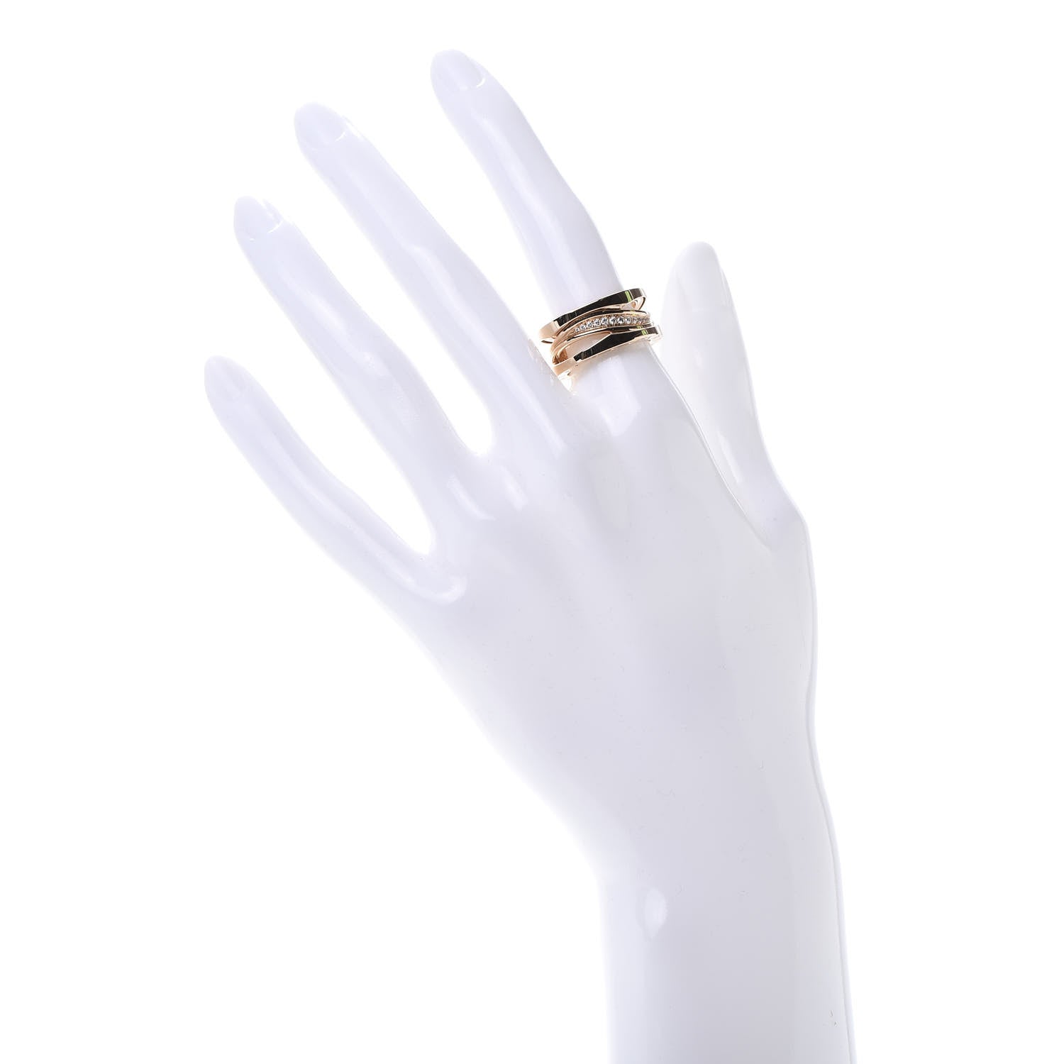 Bulgari 18K Rose Gold Diamond B.Zero1 Legend Pave Ring 52 6 2 of 7