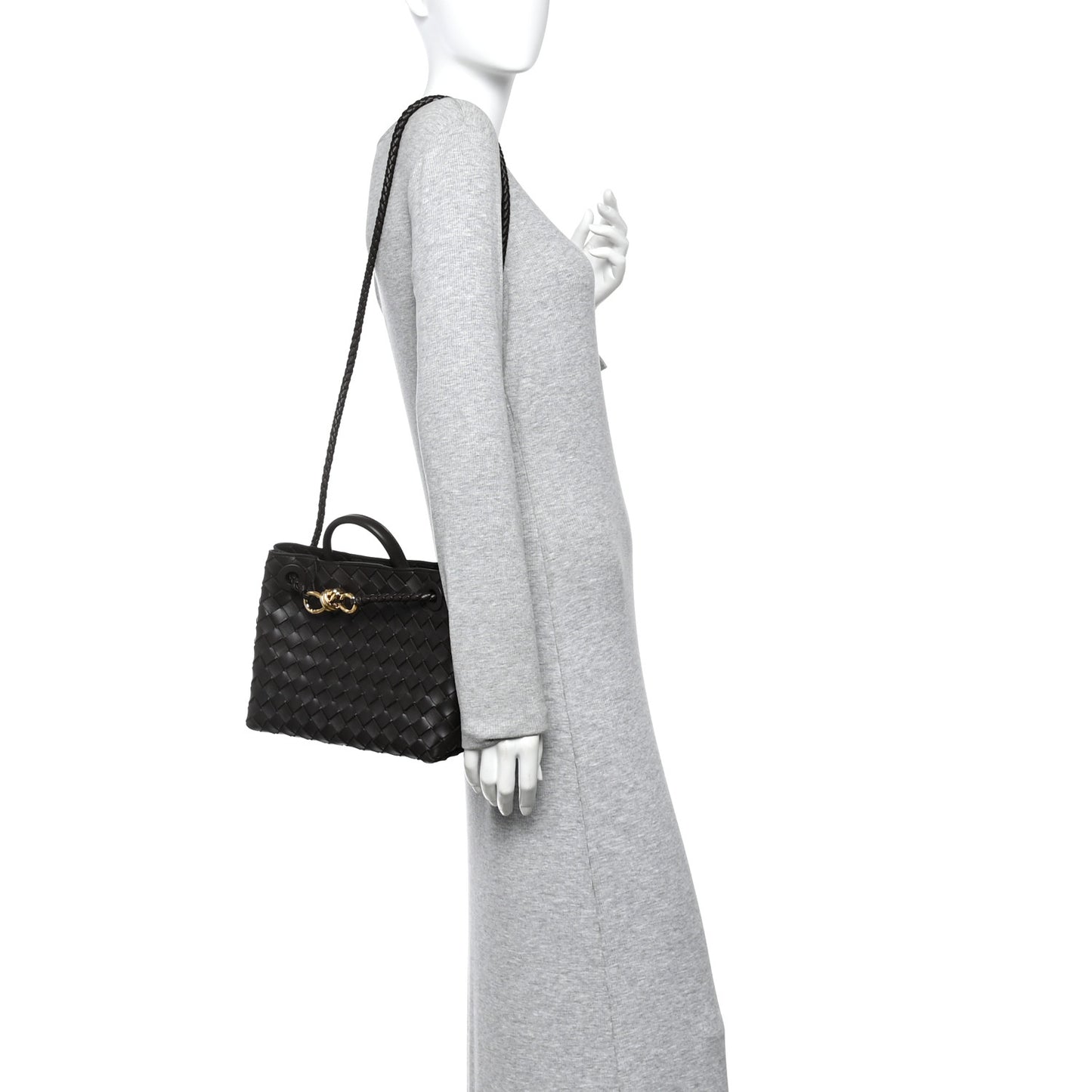 Nappa Intrecciato Small Andiamo Shoulder Bag Fondant