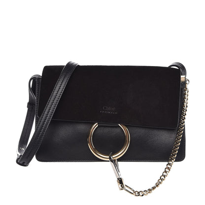 Chloe Suede Calfskin Small Faye Shoulder Bag Black 1 of 7