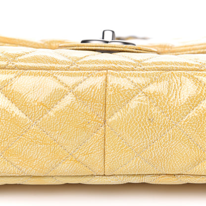 Chanel Crinkled Patent Quilted Jumbo Single Flap Light Beige 11 of 13
