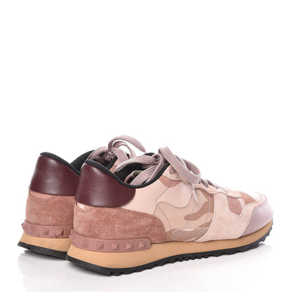 Valentino Garavani Nappa Fabric Suede Camouflage Womens Rockrunner Sneakers 39 Multicolor 4 of 15