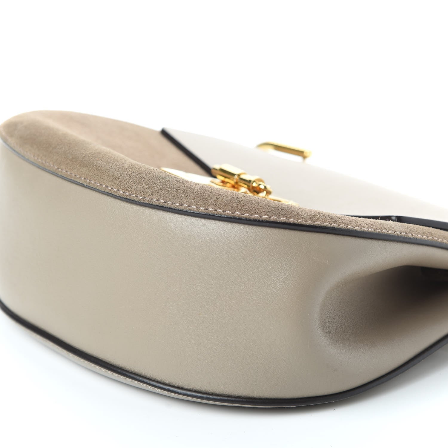 Chloe Suede Smooth Calfskin Drew Shoulder Bag Motty Grey 7 of 11