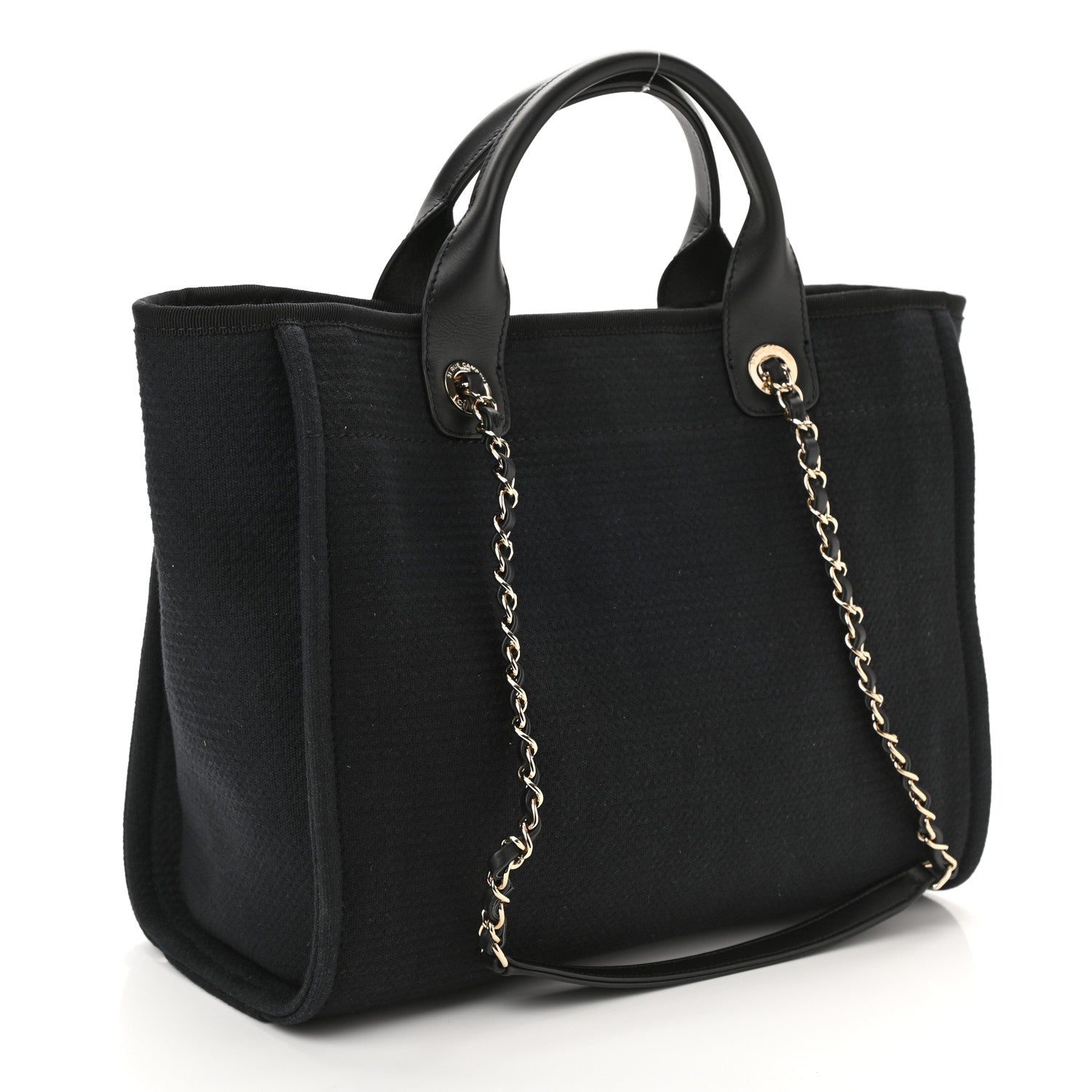 Chanel Mixed Fibers Small Deauville Tote Black 4 of 11