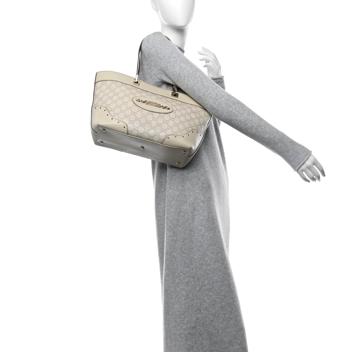 Guccissima Large Punch Tote Ivory