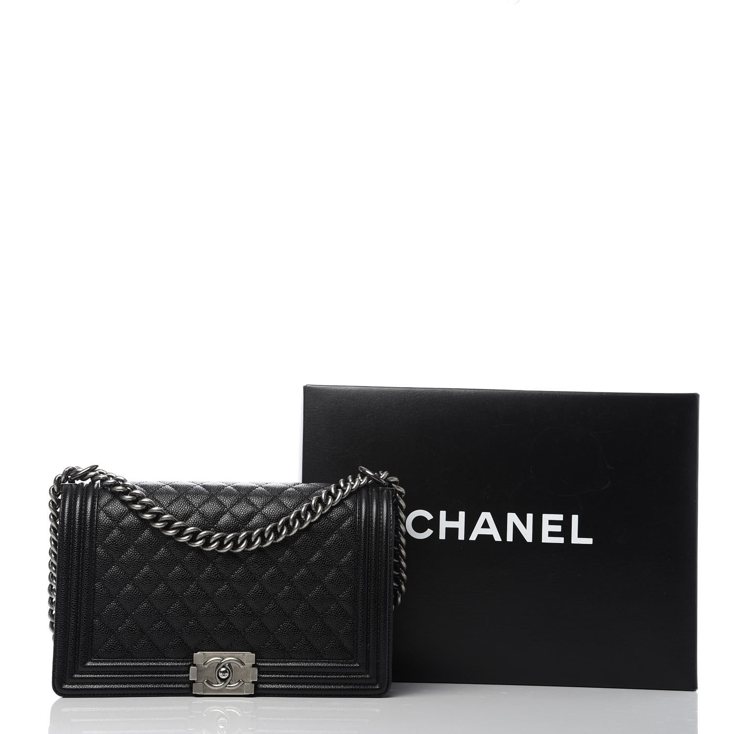 Chanel Caviar Quilted New Medium Boy Flap Black 9 of 9