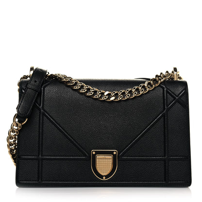 Christian Dior Grained Calfskin Medium Diorama Flap Bag Black 1 of 14