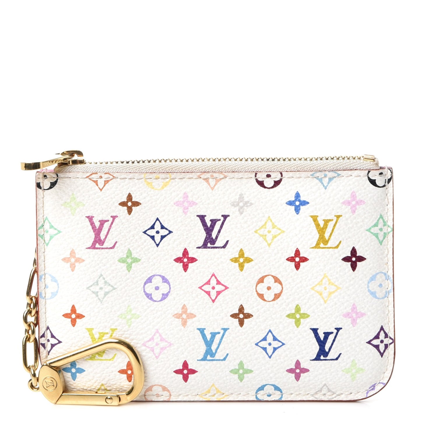 Monogram Multicolor Key Pouch White Litchi