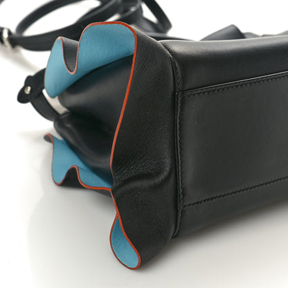 Fendi Nappa Waves Bi-Color Mini Peekaboo Iconic Satchel Black Turchese 8 of 9