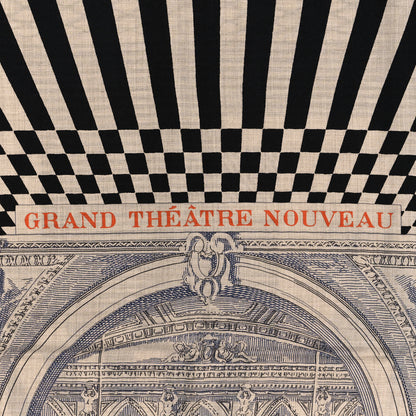 Hermes Cashmere Silk Grand Theatre Nouveau Shawl 140 Naturel Marine Black 4 of 5