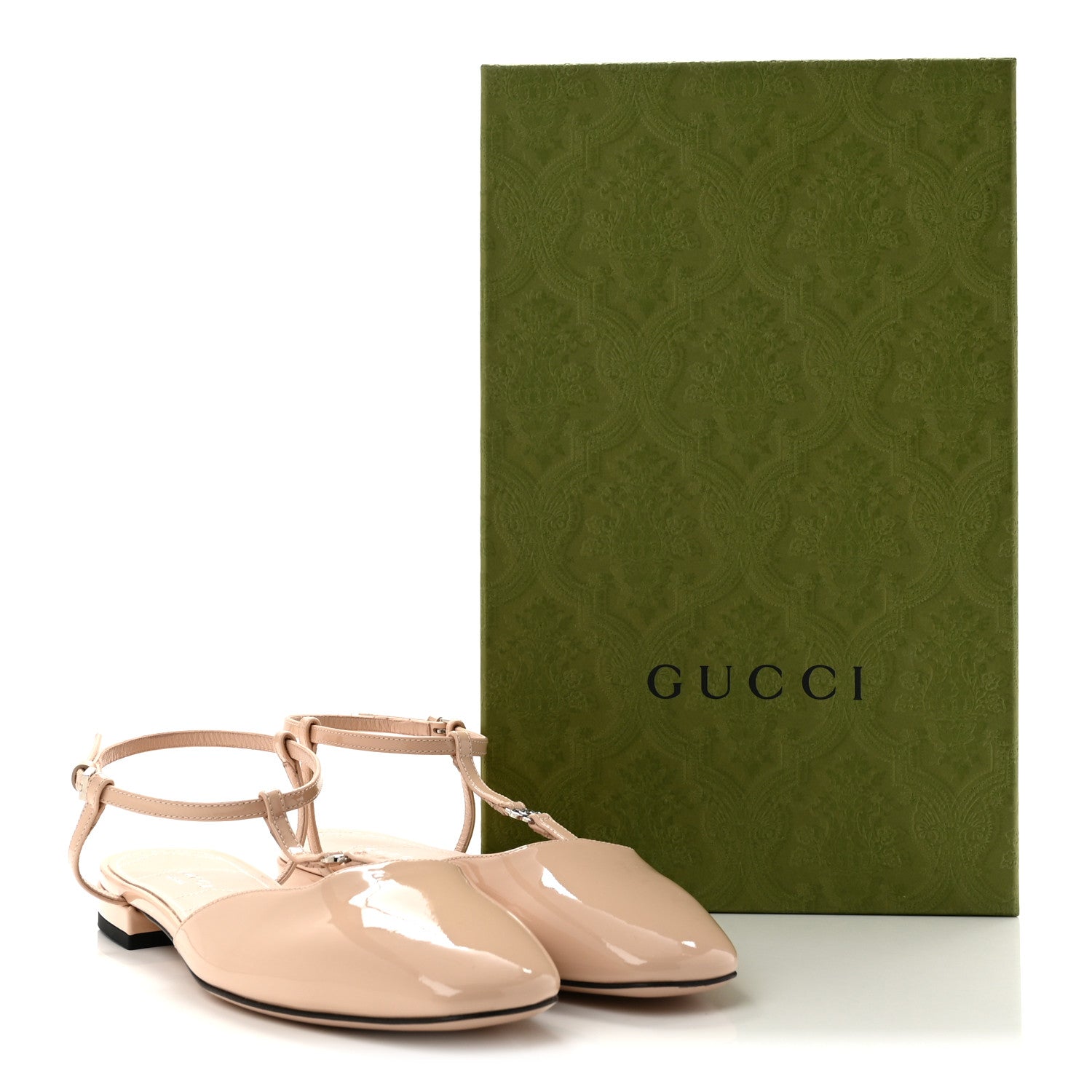 Gucci Patent Charlotte Petite GG Slingback Flats 36.5 Beige 9 of 9