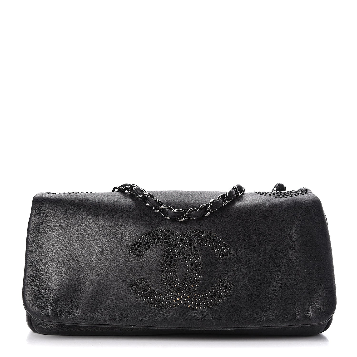 Chanel Lambskin Studded CC East West Flap Black 1 of 10