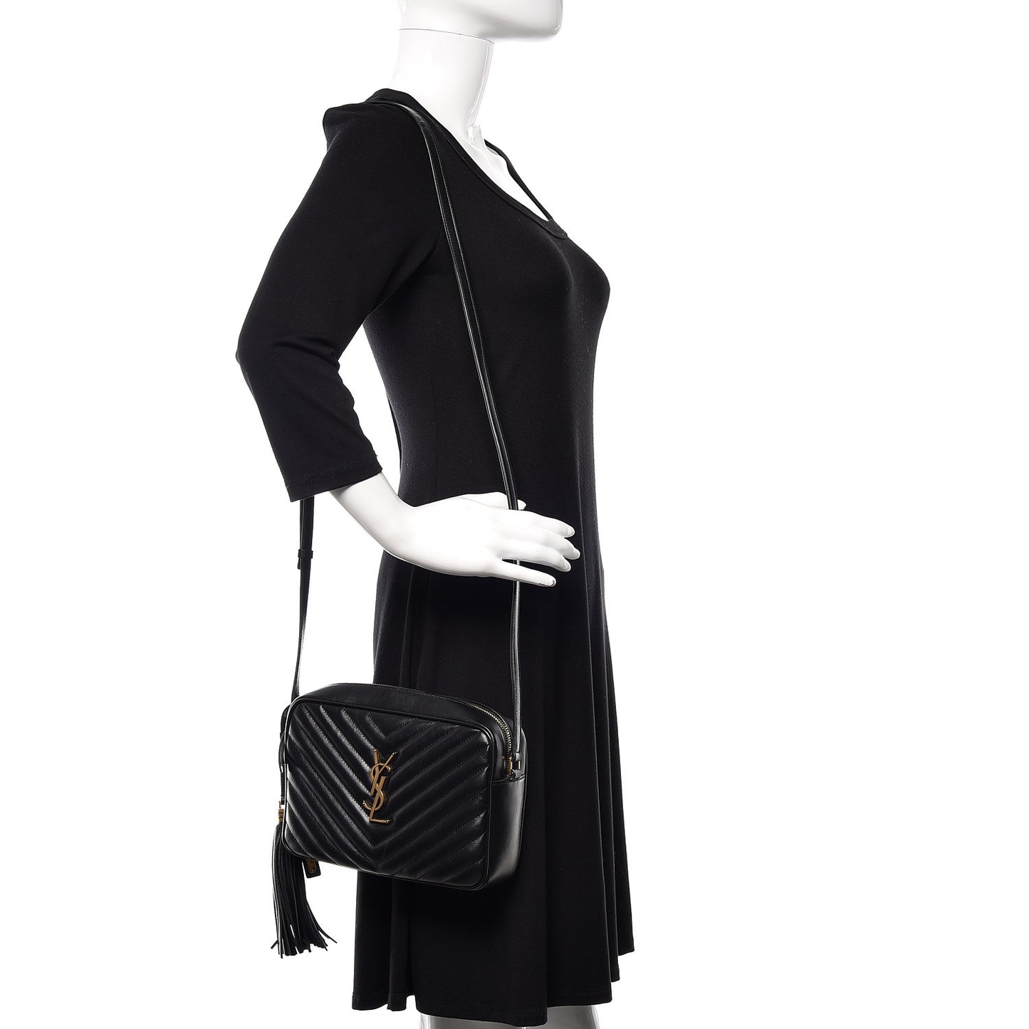 Calfskin Matelasse Monogram Lou Camera Bag Black