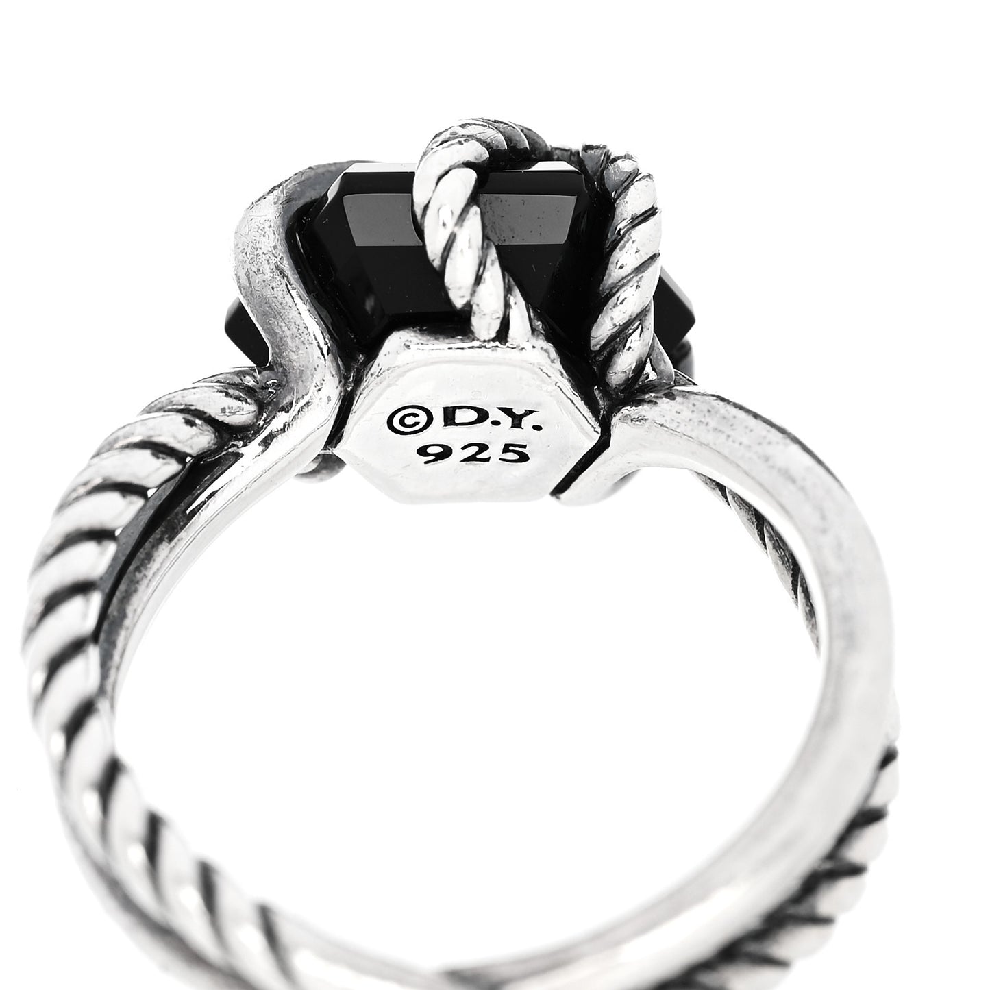 Sterling Silver Diamond Black Onyx 10mm Cable Wrap Ring 52 6