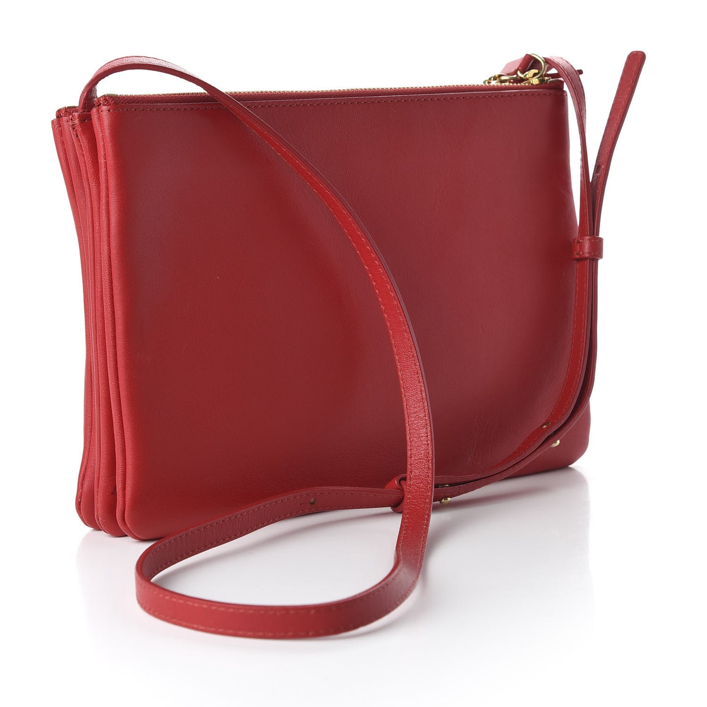 Lambskin Large Trio Crossbody Bag Red