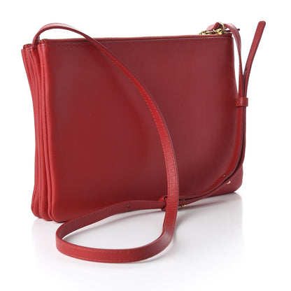 Celine Lambskin Large Trio Crossbody Bag Red 3 of 9