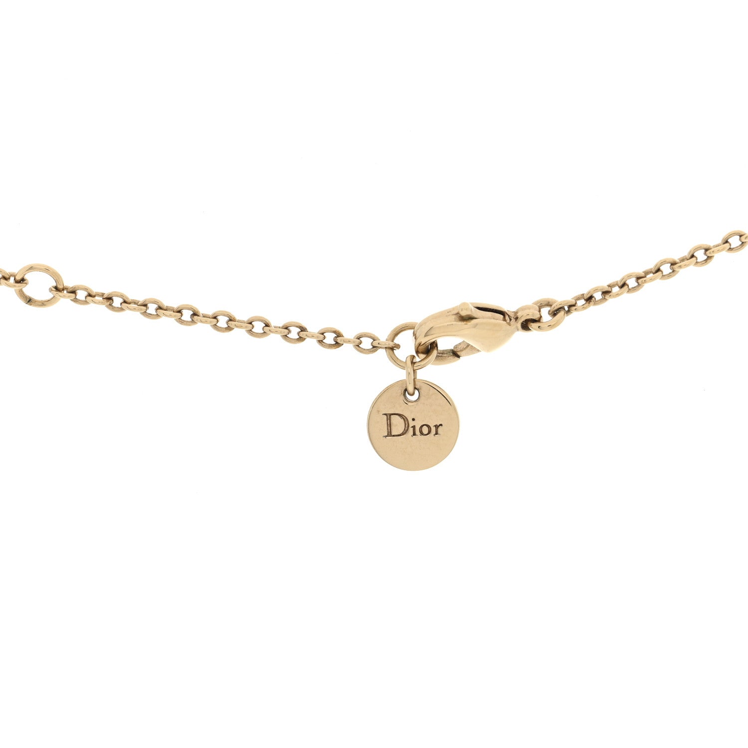Christian Dior Metal Crystal CD Necklace Gold 1854400 – FASHIONPHILE