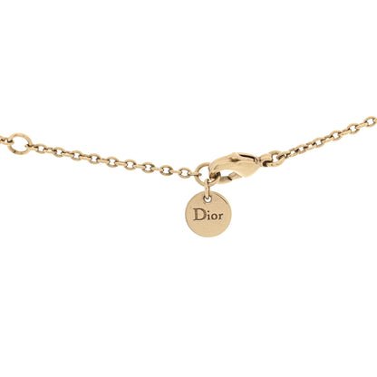 Christian Dior Metal Crystal CD Necklace Gold 4 of 4