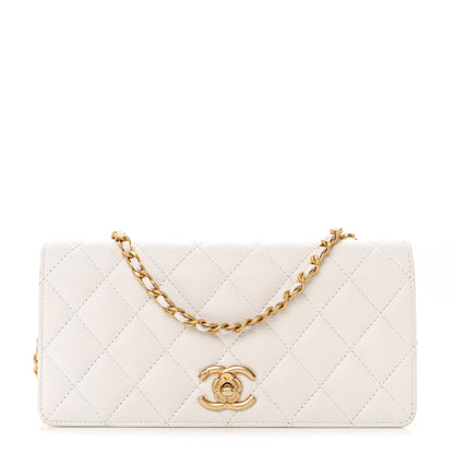 Chanel Caviar Quilted Camellia Clutch With Chain White 1 of 13