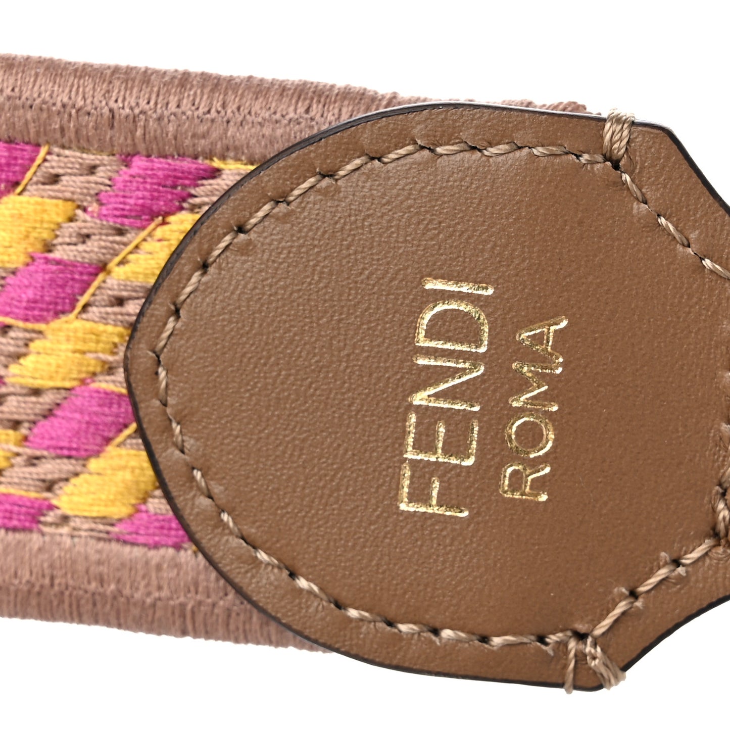 Canvas Vitello King Logo Embroidered Shaped Strap You Bouganville Mimosa Miele Sand