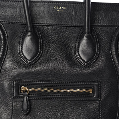 Celine Drummed Calfskin Mini Luggage Black 10 of 18