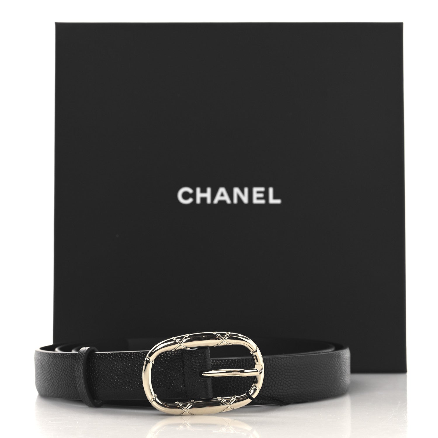 Chanel Caviar Skinny Belt 90 36 Black 6 of 6
