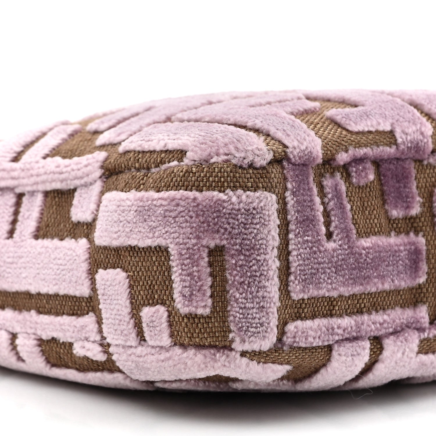 Fendi Velvet Jacquard FF Baguette Pouch Dusty Mauve 10 of 10