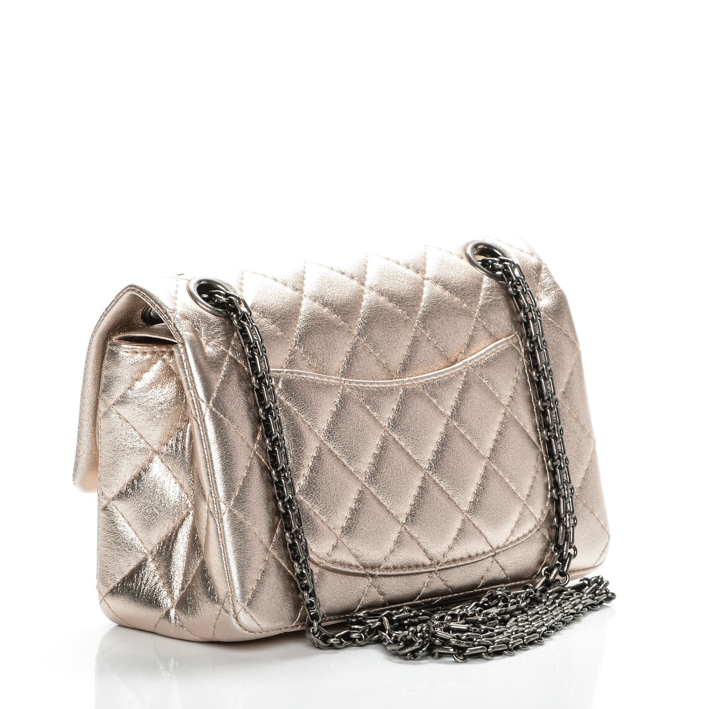 Metallic Lambskin Quilted 2.55 Reissue 224 Flap Pink