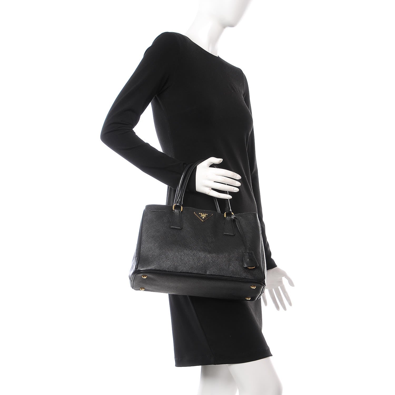 Prada Saffiano Lux Medium Tote Nero Black 2 of 12