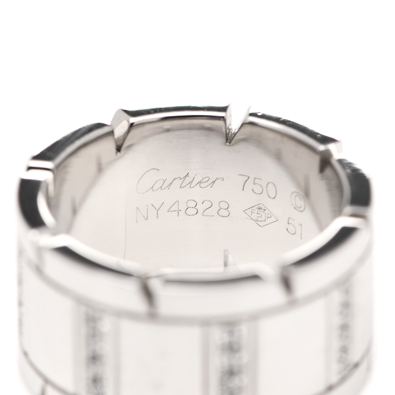 Cartier 18K White Gold Diamond 11mm Tank Francaise Ring 51 5.75 4 of 4