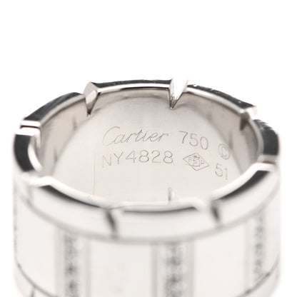 Cartier 18K White Gold Diamond 11mm Tank Francaise Ring 51 5.75 4 of 4