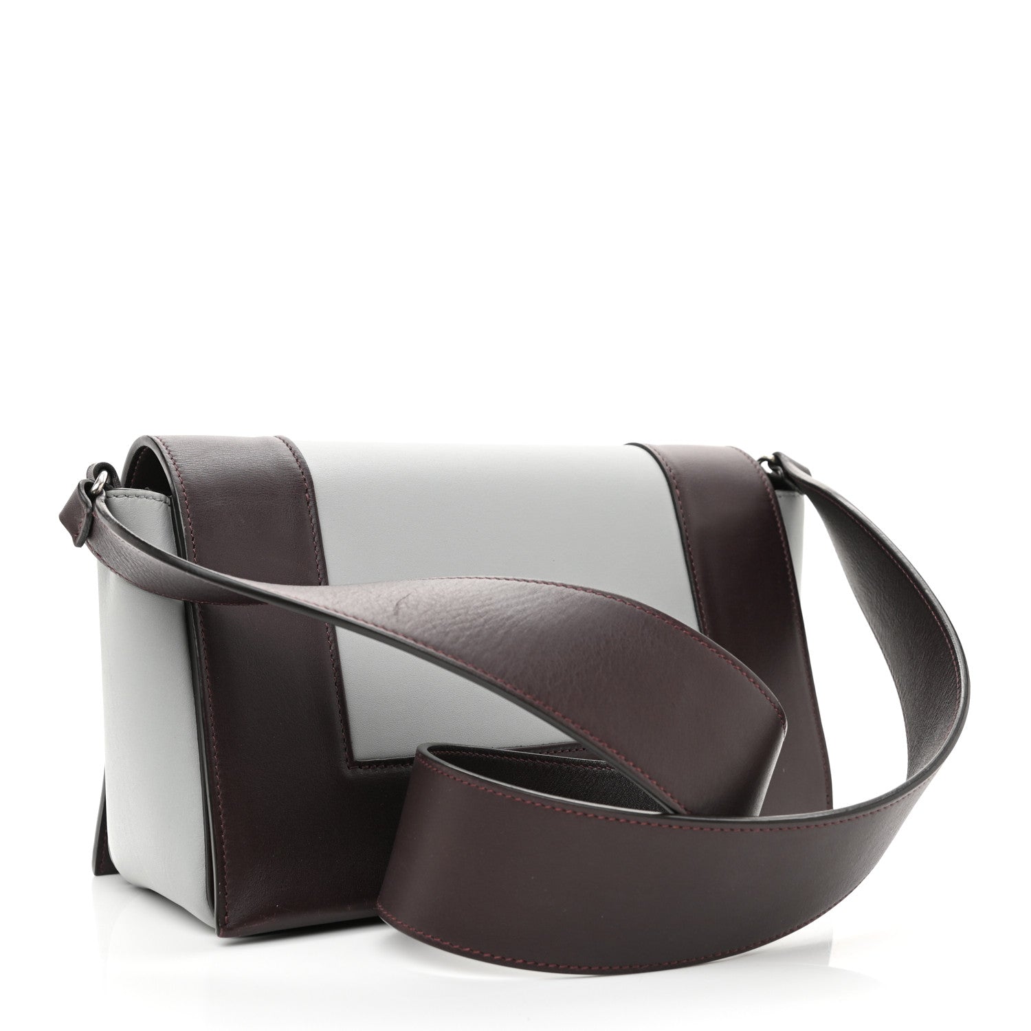 Celine Shiny Smooth Calfskin Medium Frame Shoulder Bag Burgundy Pearl Blue 3 of 8