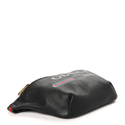 Gucci Grained Calfskin Logo Belt Bag Black 4 of 10
